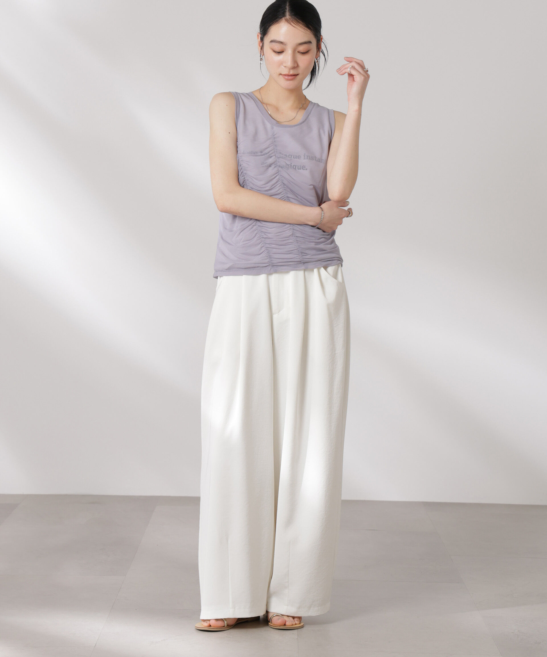 nano･universe「シアーレイヤードロゴタンクトップ」|Tシャツ・カットソー|