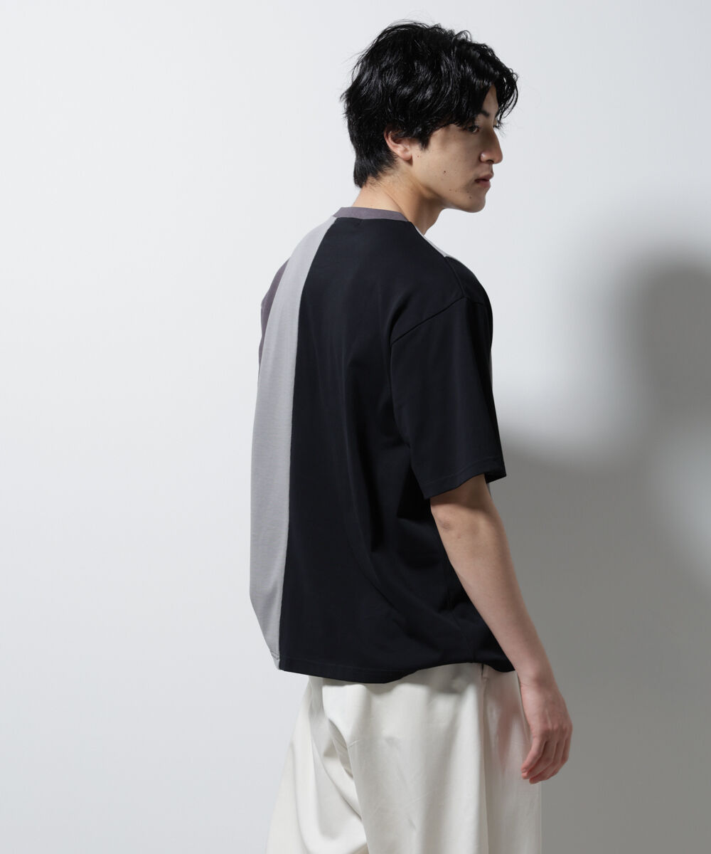nano･universe「デザイン切替クルーネックTシャツ 半袖」|Tシャツ・カットソー|