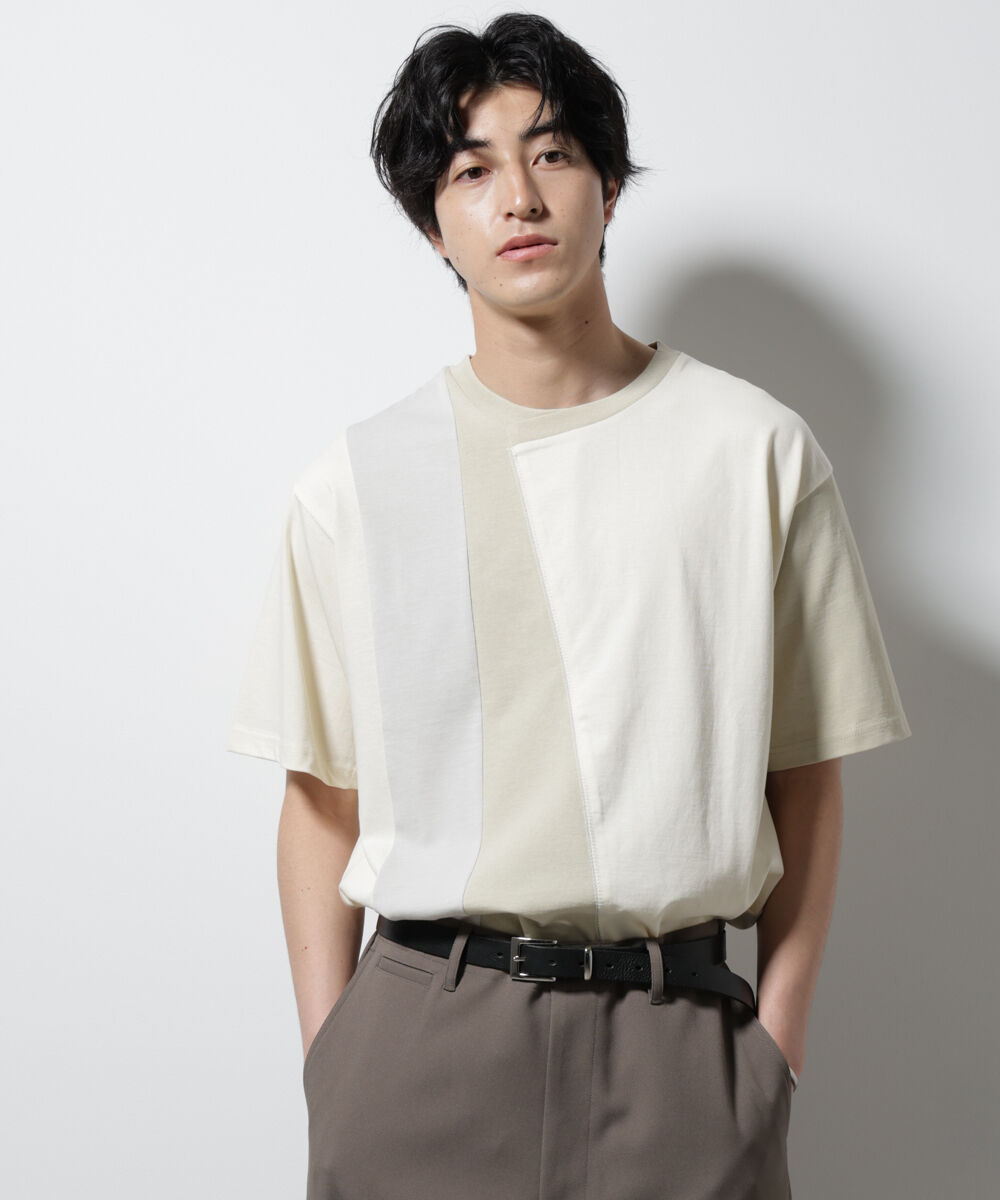 nano･universe「デザイン切替クルーネックTシャツ 半袖」|Tシャツ・カットソー|アイボリー7