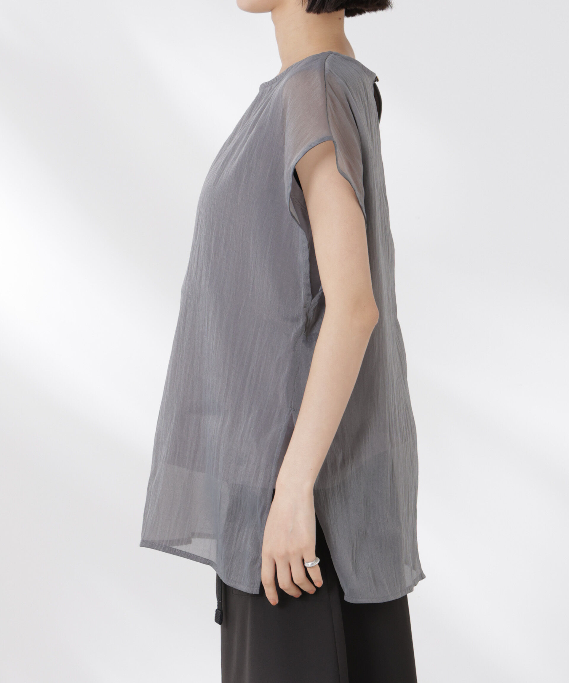 nano･universe「シアーレイヤードノースリーブカットトップス」|Tシャツ・カットソー|