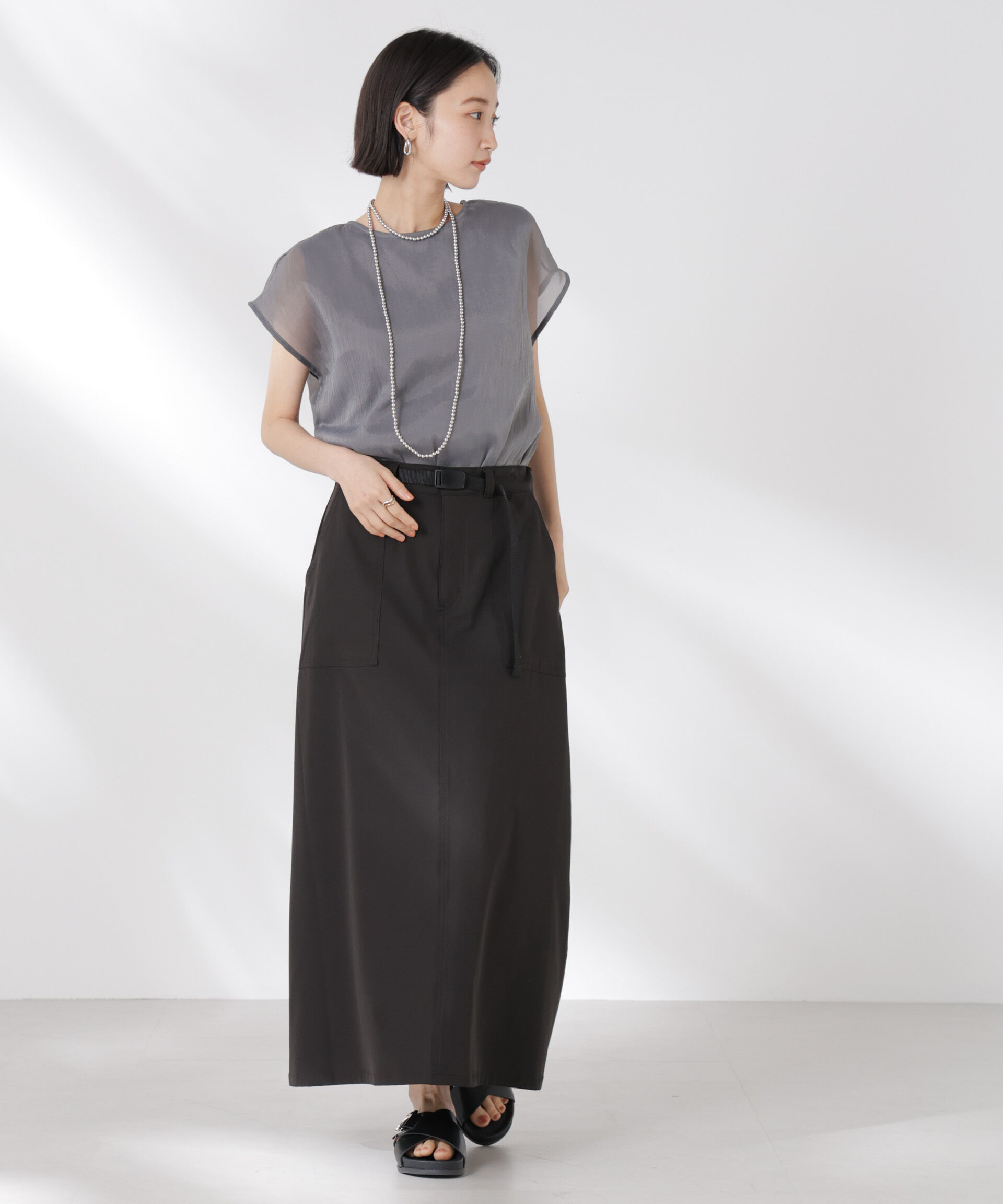 nano･universe「シアーレイヤードノースリーブカットトップス」|Tシャツ・カットソー|