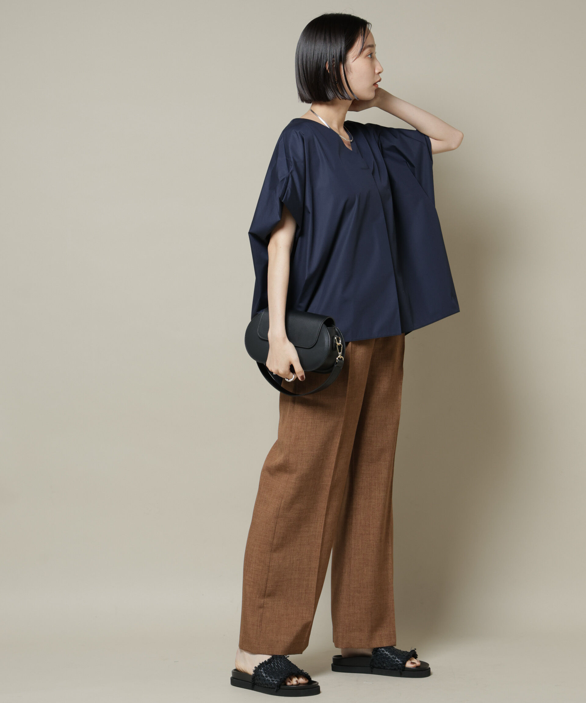 nano･universe「ドルマンワイドスキッパーブラウス」|シャツ・ブラウス|