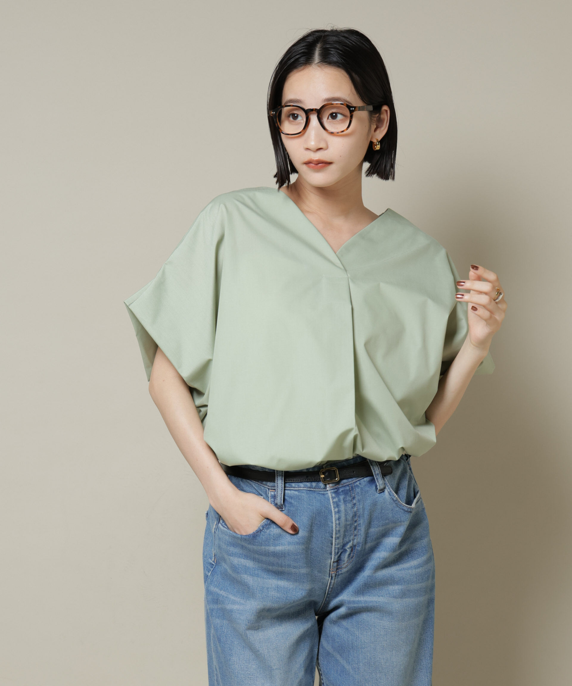 nano･universe「ドルマンワイドスキッパーブラウス」|シャツ・ブラウス|