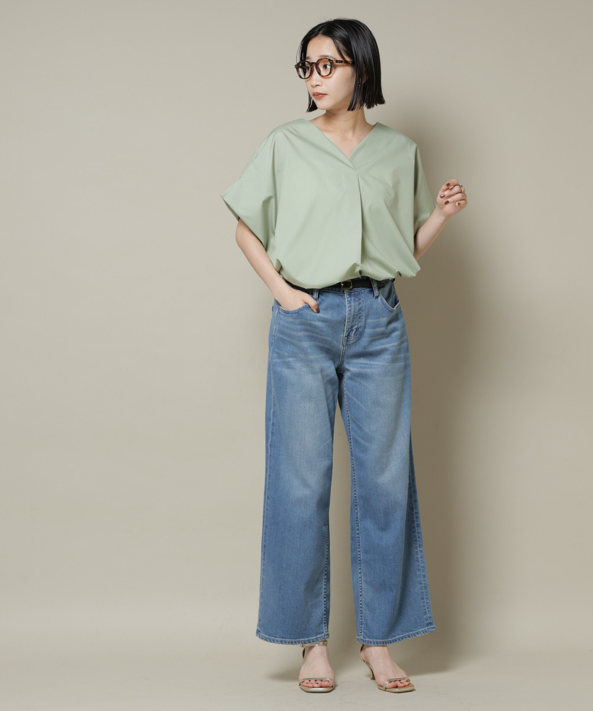 nano･universe「ドルマンワイドスキッパーブラウス」|シャツ・ブラウス|