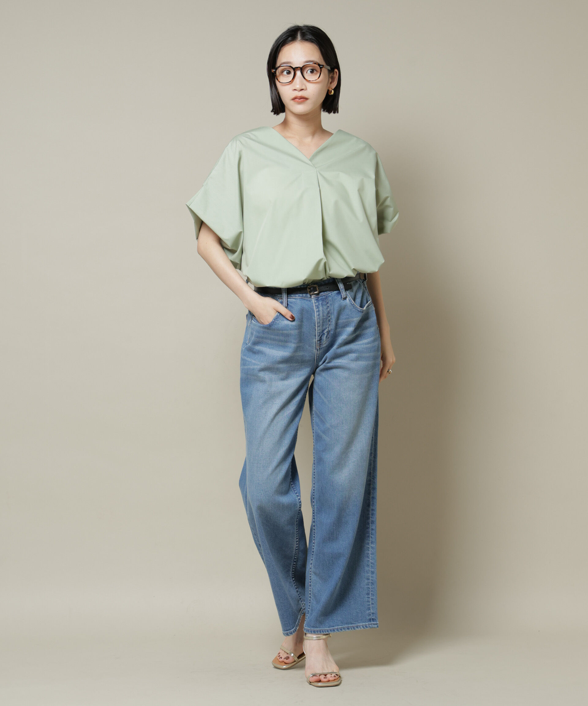 nano･universe「ドルマンワイドスキッパーブラウス」|シャツ・ブラウス|