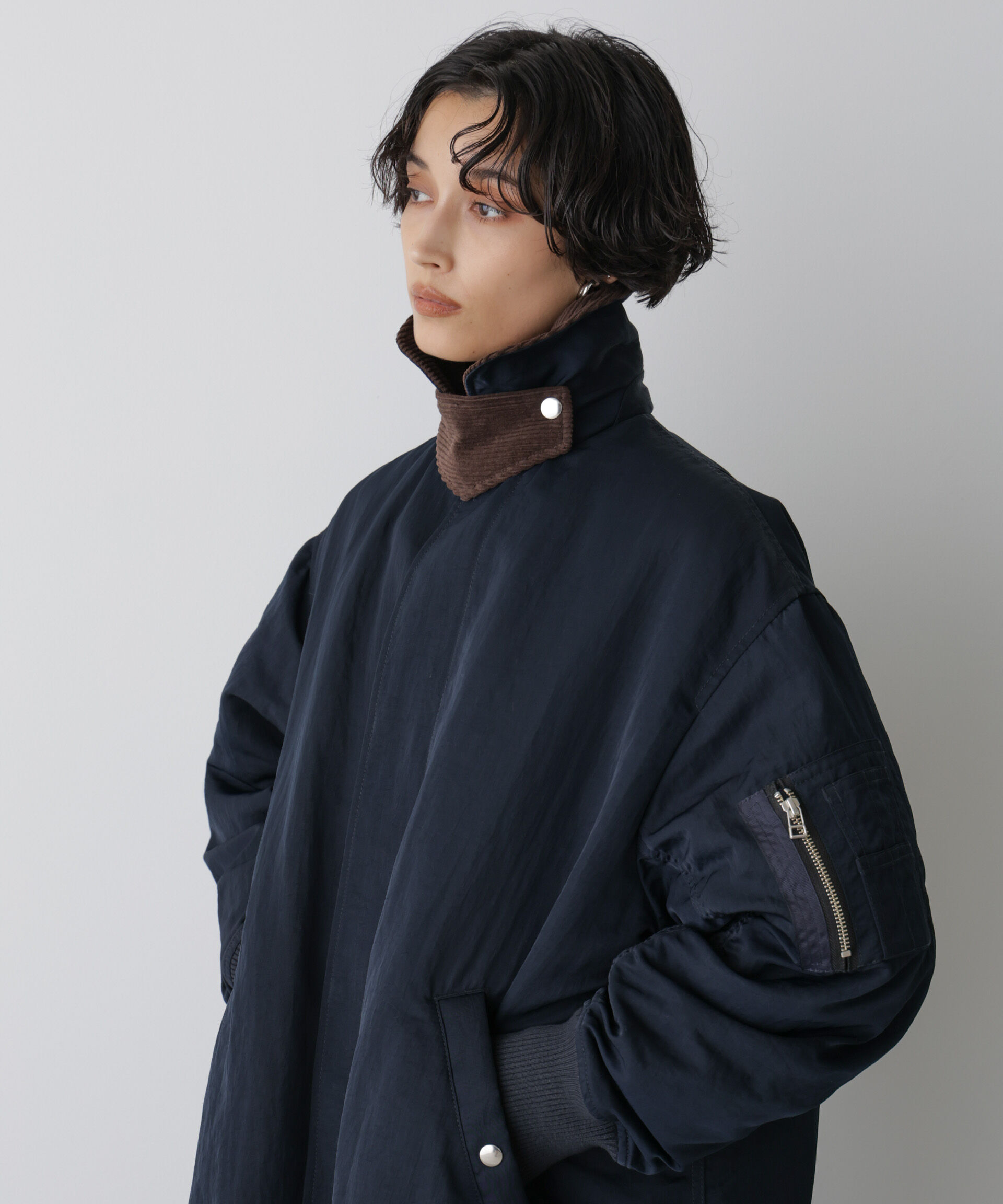 nano･universe「「STEVELOUR」「西川ダウン(R)」ミリタリーロングコート」|ダウン|