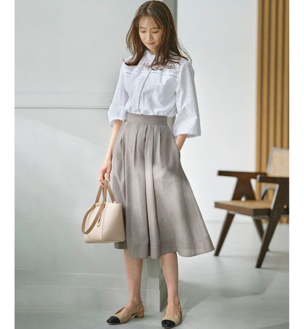 組曲「【洗える・シワになりにくい】カラーボイル シアーフレアスカート」|スカート|
