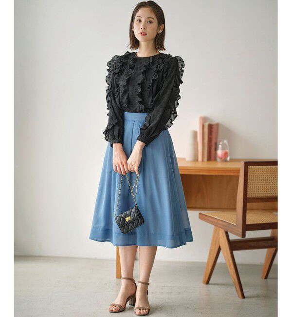 組曲「【洗える・シワになりにくい】カラーボイル シアーフレアスカート」|スカート|