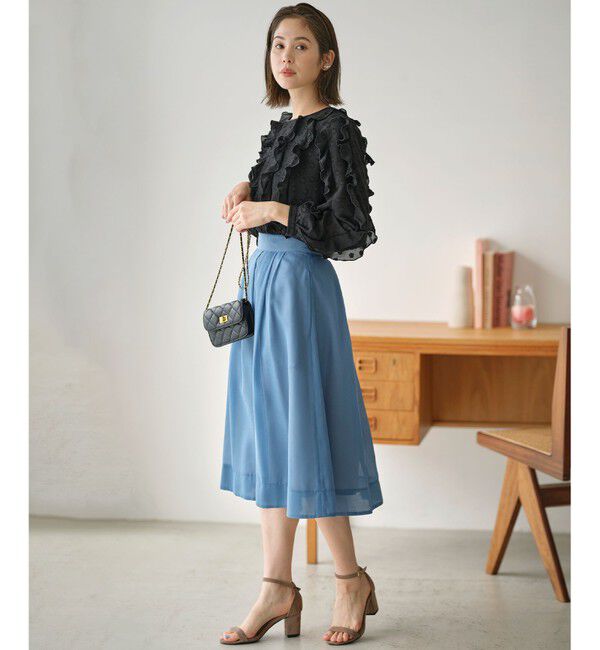 組曲「【洗える・シワになりにくい】カラーボイル シアーフレアスカート」|スカート|