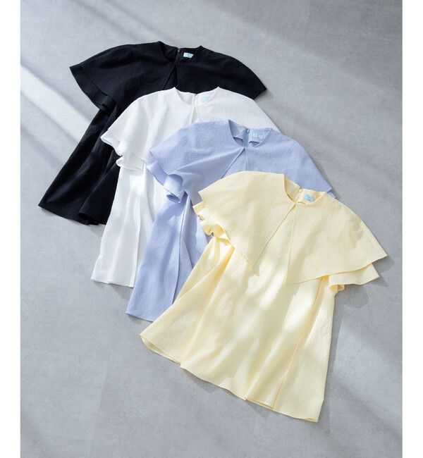 組曲「サッカーストレッチ 襟付きブラウス」|シャツ・ブラウス|