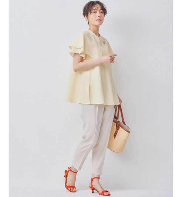 組曲「サッカーストレッチ 襟付きブラウス」|シャツ・ブラウス|