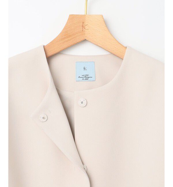 組曲「【KUMIKYOKU NAVY】コンフォータブルドレープ フレアスリーブジャケット」|ノーカラージャケット|