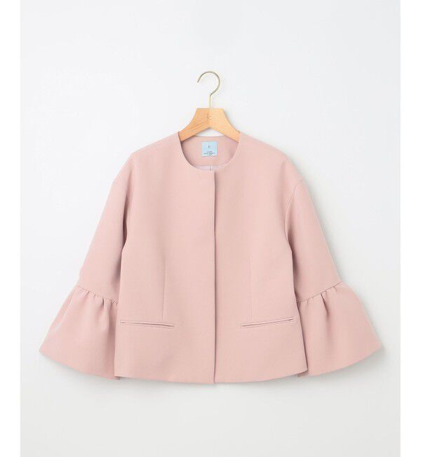 組曲「【KUMIKYOKU NAVY】コンフォータブルドレープ フレアスリーブジャケット」|ノーカラージャケット|