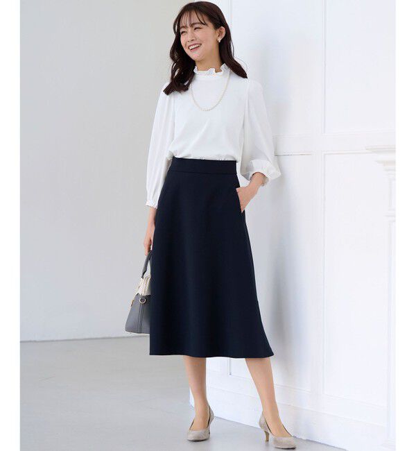 組曲「【KUMIKYOKU NAVY】ジョーゼットシフォン スタンドフリルブラウス」|シャツ・ブラウス|