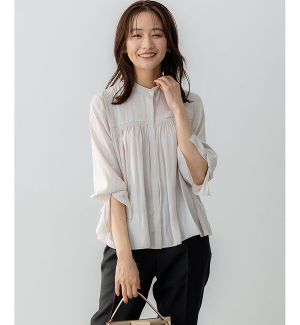 組曲「【WEB限定】ギャザーライトデシン ブラウス」|シャツ・ブラウス|