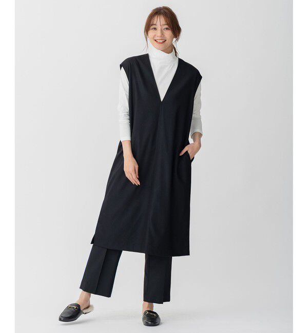 自由区「【洗える】ドライタッチインナー ハイネックカットソー」|Tシャツ・カットソー|