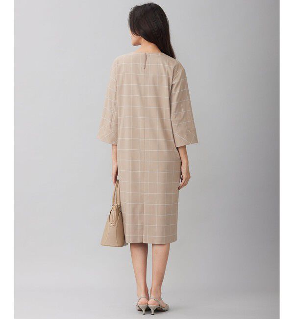 自由区「【洗える】ウィンドウペーンチェック ワンピース」|ワンピース|