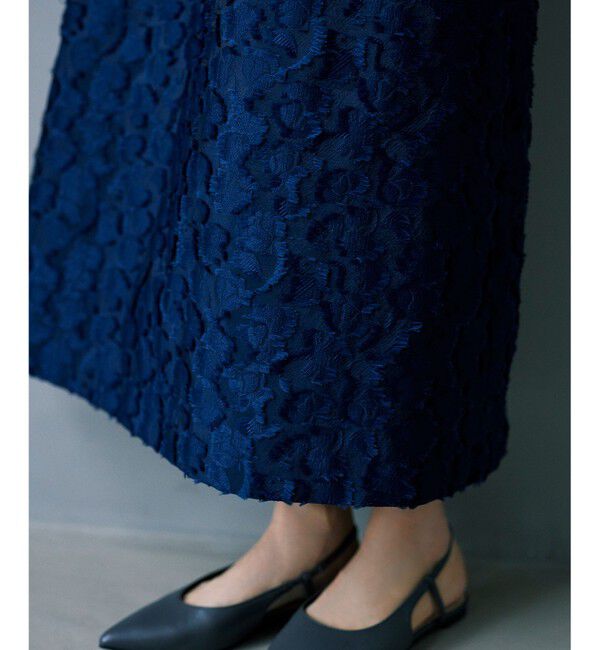 自由区「【洗える】フラワーカットジャガード スカート」|スカート|