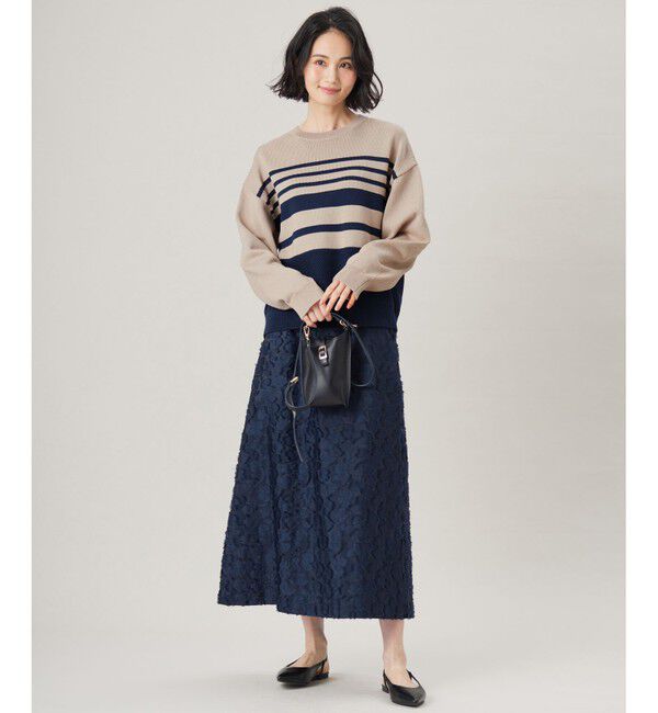 自由区「【洗える】フラワーカットジャガード スカート」|スカート|