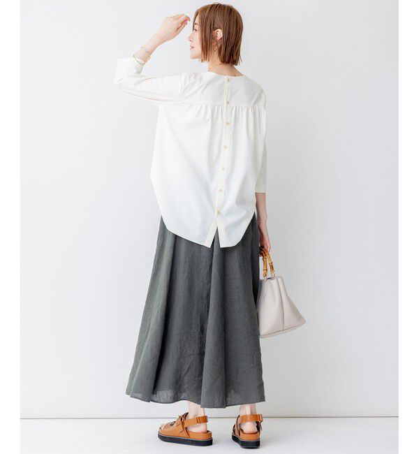 23区「【洗える】LIBECO フレア ロングスカート」|スカート|