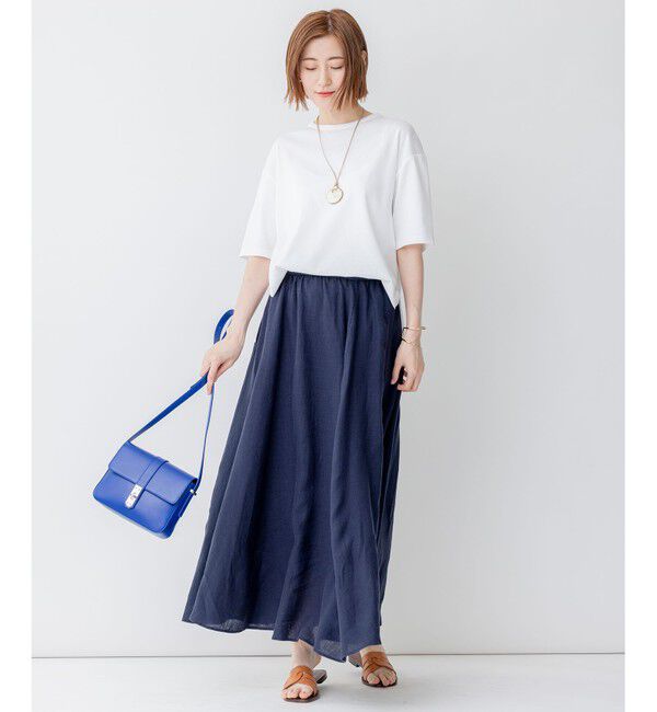 23区「【洗える】LIBECO フレア ロングスカート」|スカート|