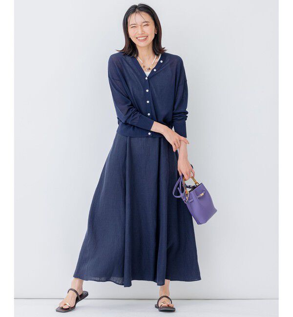 23区「【洗える】LIBECO フレア ロングスカート」|スカート|