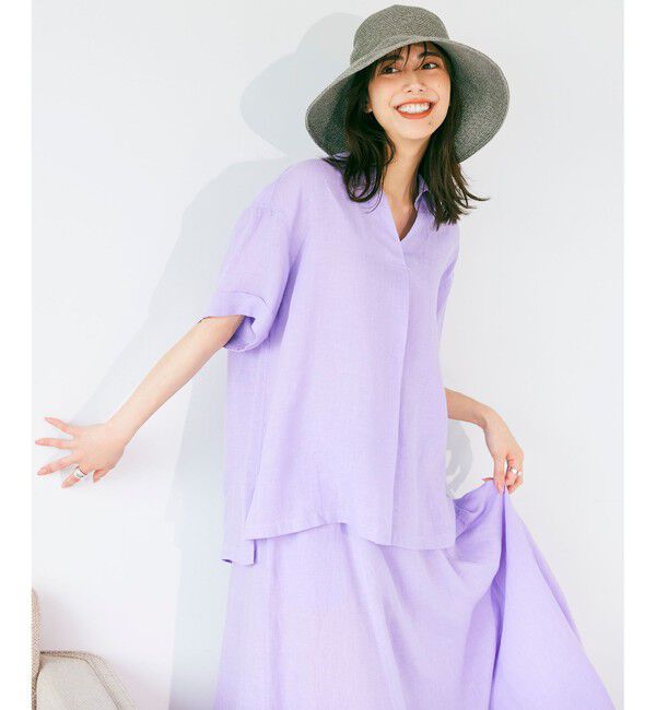 23区「【洗える】LIBECO フレア ロングスカート」|スカート|