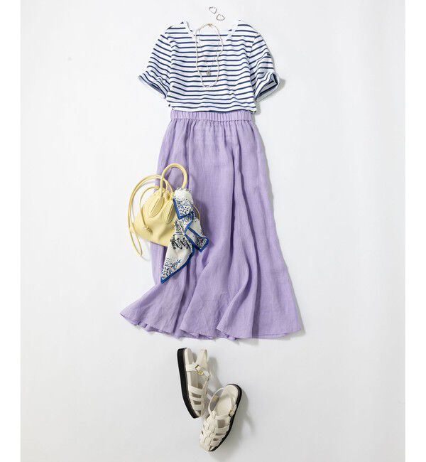 23区「【洗える】LIBECO フレア ロングスカート」|スカート|