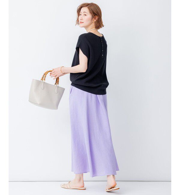 23区「【洗える】LIBECO フレア ロングスカート」|スカート|