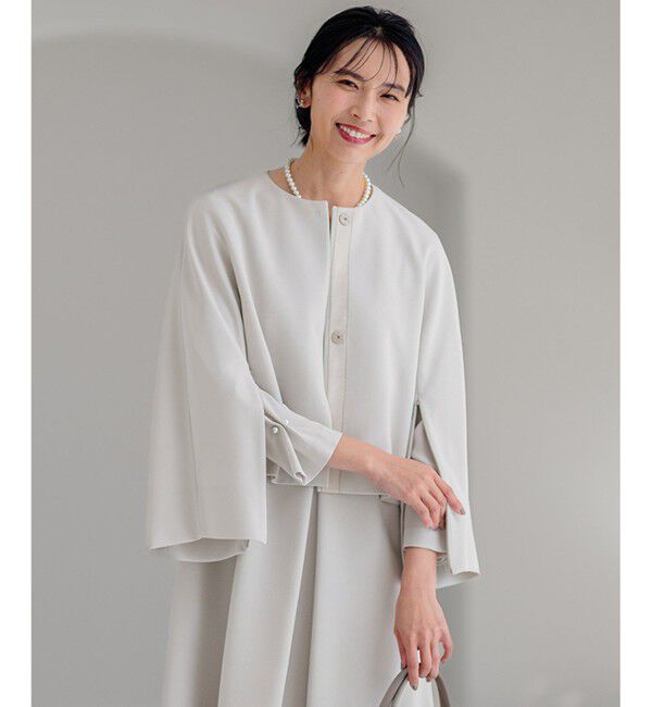 23区「【VERYコラボ 】トリアセ ダブルジョーゼット ノーカラージャケット」|ノーカラージャケット|ベージュ系