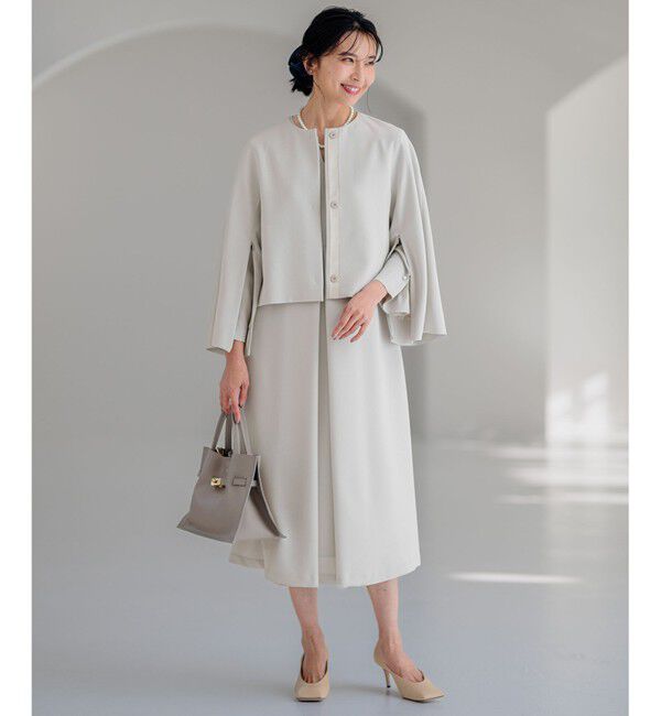 23区「【VERYコラボ 】トリアセ ダブルジョーゼット ノーカラージャケット」|ノーカラージャケット|