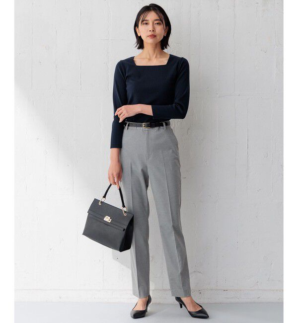 23区「【洗える】コンパクトリブ スクエアネック カットソー」|Tシャツ・カットソー|