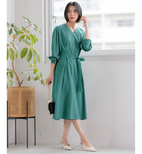 23区「【洗える】ヴィンテージライトタフタ タック ワンピース」|ワンピース|