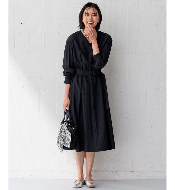 23区「【洗える】ヴィンテージライトタフタ タック ワンピース」|ワンピース|