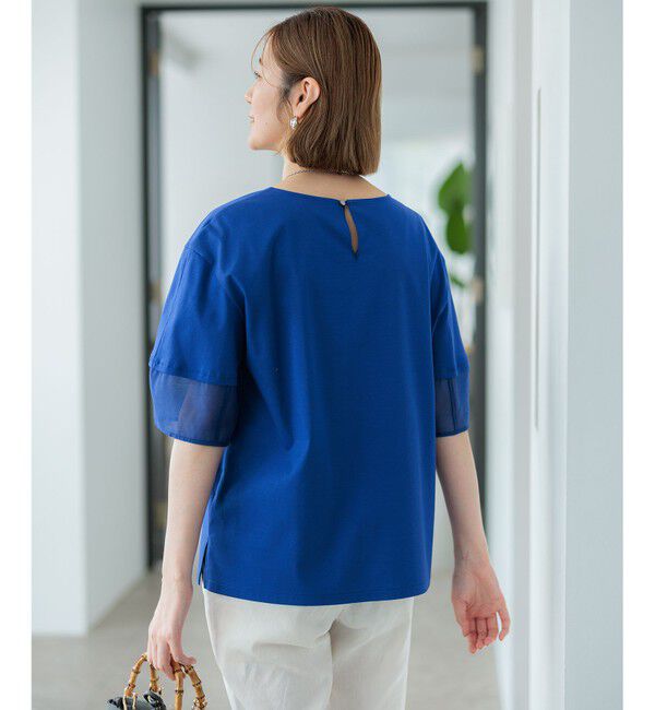 23区「【GLOW8月号掲載/洗える】スムースコンビジャージー ランタンスリーブ カットソー」|Tシャツ・カットソー|