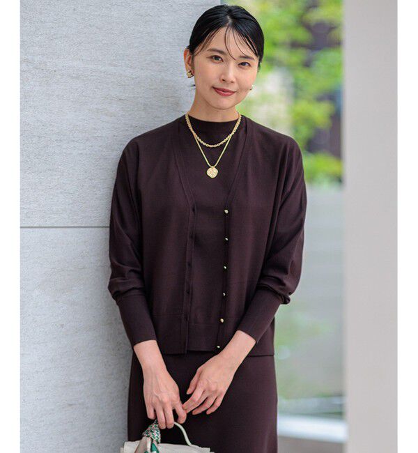 23区「【洗える】ヴィスコースストレッチ ドルマンスリーブ カーディガン」|カーディガン|ﾀﾞｰｸﾌﾞ
