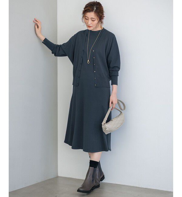 23区「【洗える】ヴィスコースストレッチ ドルマンスリーブ カーディガン」|カーディガン|