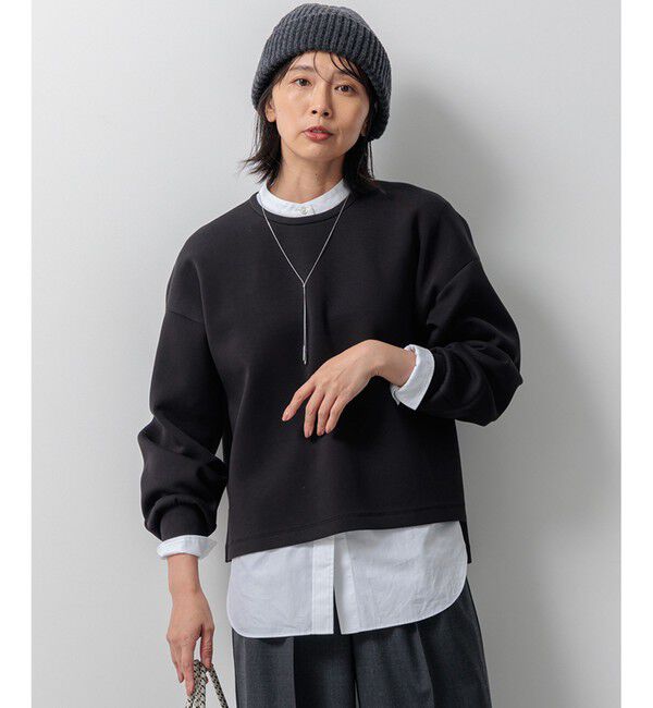 23区「【洗える】コンフォートダンボールジャージー カットソー」|Tシャツ・カットソー|ブラック系