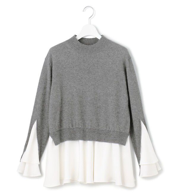 23区「【23区&times;Oggiコラボ】フレアサテンコンビ ラメニット」|ニット・セーター|