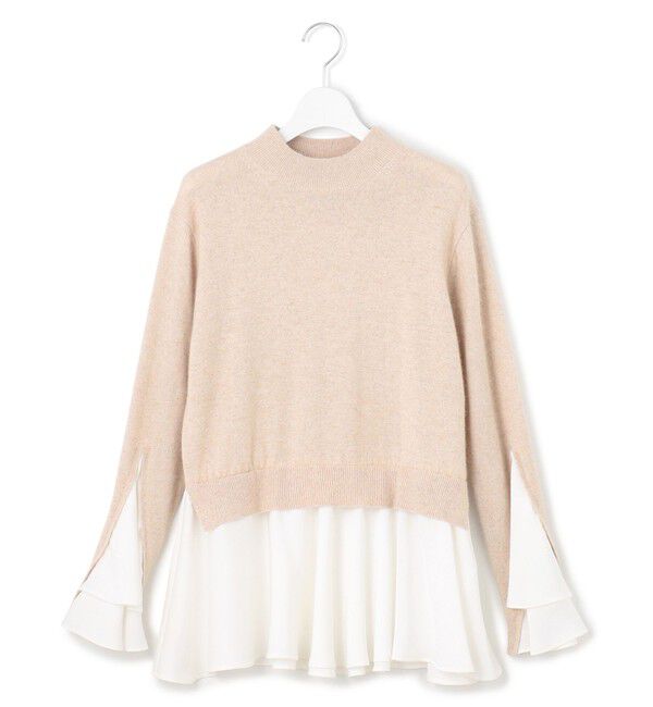 23区「【23区&times;Oggiコラボ】フレアサテンコンビ ラメニット」|ニット・セーター|