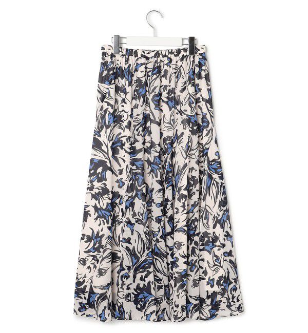 23区「【洗える】ニュアンスフラワープリント フレア スカート」|スカート|