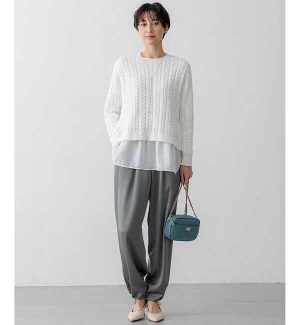 23区「【洗える】ドレープサテン 2WAY ドロスト パンツ」|その他|