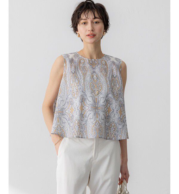 23区「【洗える】Ratti ドローイング ペイズリー プリント ブラウス」|シャツ・ブラウス|ﾍﾞｰｼﾞｭ