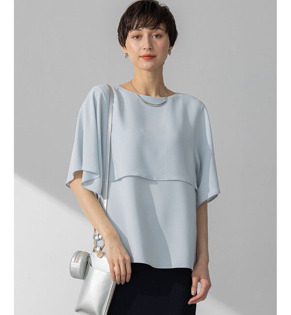 23区「【吸水速乾/UVカット/接触冷感】ストレッチジョーゼット  ケープデザイン カットソー」|Tシャツ・カットソー|ｽｶｲﾌﾞﾙ