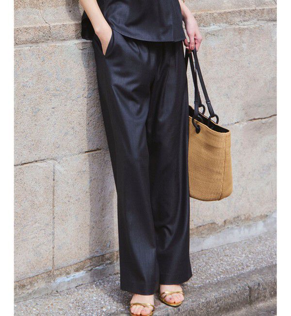 23区「【接触冷感/UVカット/洗える】ドライスラブストレッチ ワイド パンツ」|その他|ﾀﾞｰｸﾈｲ