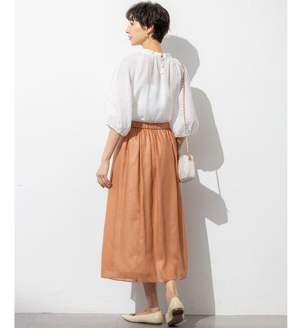 23区「【洗える】ソフトシアーフィルム タック スカート」|スカート|