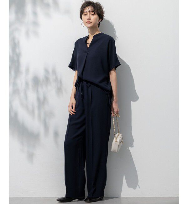 23区「【吸水速乾/UVカット/接触冷感】ストレッチジョーゼット バンドカラー カットソー」|Tシャツ・カットソー|