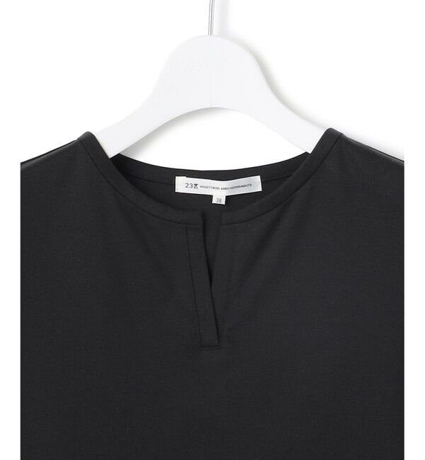 23区「【汗じみ防止/洗える】スムースデザイン バックフレア カットソー」|Tシャツ・カットソー|