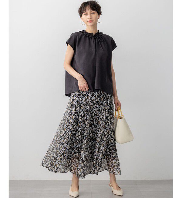 23区「【WEB&一部店舗限定】ライトタンブラー ギャザー フリル ブラウス」|シャツ・ブラウス|