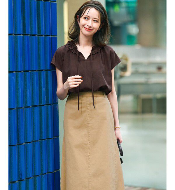 23区「【WEB&一部店舗限定】ライトタンブラー ギャザー フリル ブラウス」|シャツ・ブラウス|